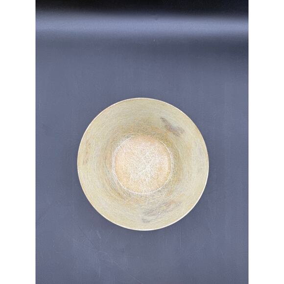 Vintage MCM BOHO Fiberglass Decorative Bowl on Wood Base wButterflies - Picture 6 of 8